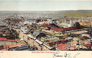 Bird's Eye View Coney Island, NY, USA Amusement Park Writing on back 