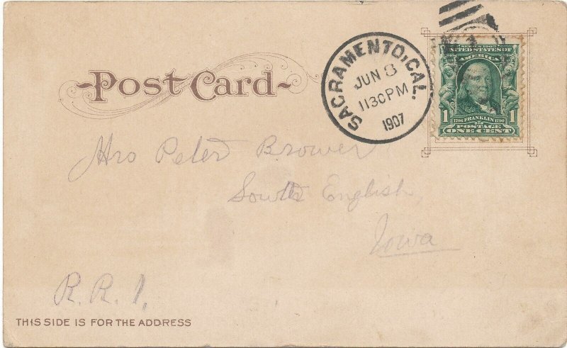 The Plaza Sacramento California Postcard