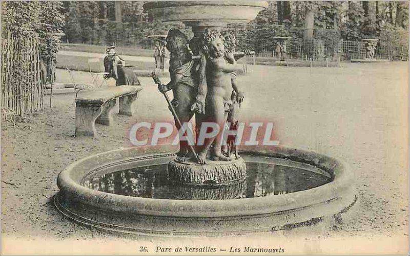 Old Postcard 36 Versailles park marmosets