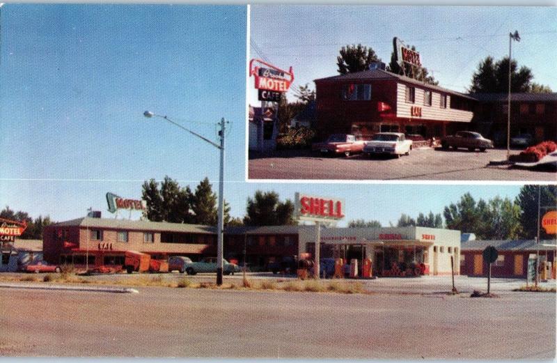 1960s Shell Gas Service Station, Brook's Motel & Cafe, Caldwell, Idaho z8