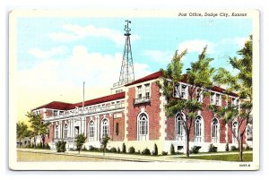 Post Office Dodge City Kansas Postcard