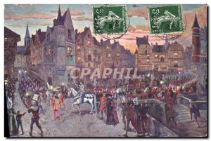 Old Postcard Jeanne d & # 39Arc Triumphal Entry of Joan Orleans