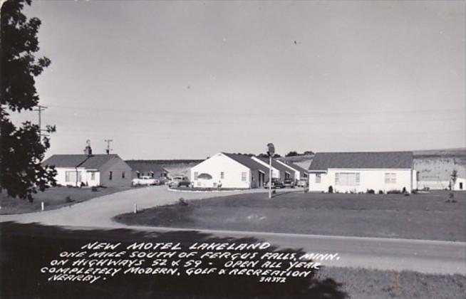 Michigan Fergus Falls New Motel Lakeland 1953 Real Photo