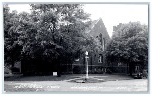 Washington Iowa IA Postcard RPPC Photo United Presbyterian Church c1940's