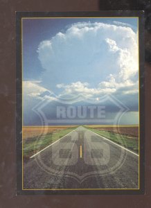 ROUTE 66 HIGHWAY INTERESTING CLOUDS POSTCARD