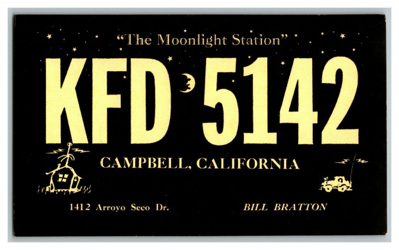 Postcard QSL Radio Card From Campbell California KFD 5142 
