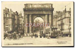 Old Postcard Tram Train Bordeaux Gate Salinieres