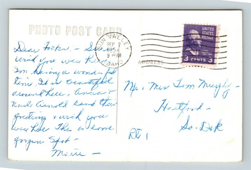 c1954 RPPC Lodge In Winter Sun Valley Idaho Real Photo Postcard