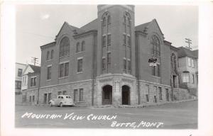 D55/ Butte Montana Mt Real Photo RPPC Postcard c1940s Mountain View Church