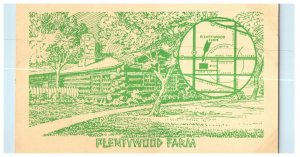 Plentywood Farm Restaurants, Bensenville Illinois Unposted Advertising Postcard