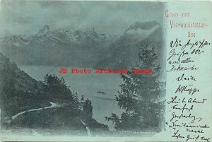 Switzerland, Lake Lucerne, Gruss vom Vierwaldsttersee, Stamp, 1898 PM