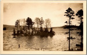 RPPC House on Island, Moosehead Lake Greenville ME Vintage Postcard J37