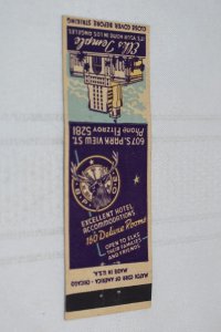 Elks Temple Los Angeles CA B.P.O.E. 20 Strike Matchbook Cover