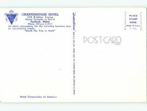 Unused 1950's CHARTERHOUSE MOTEL & VALLE'S RESTAURANT Portland Maine ME u6726@