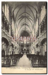 Old Postcard Niort Interior of the Church of Saint Etienne