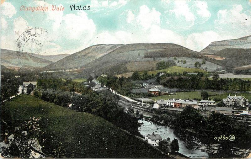 c1908 Printed Postcard; Llangollen Vale Wales UK Posted