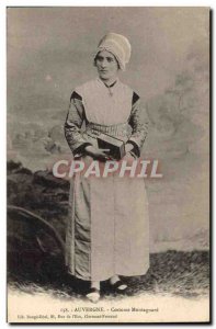 Postcard Old Folk Costume Auvergne mountain