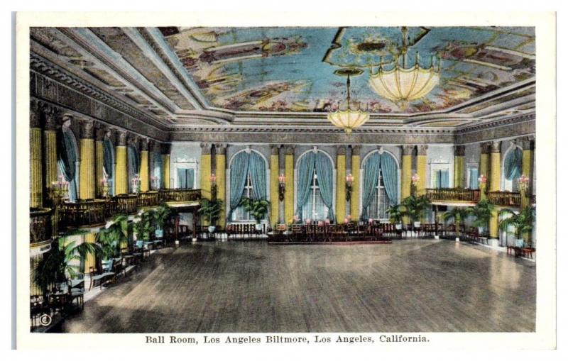 Ball Room, Los Angeles Biltmore, Los Angeles, CA Postcard