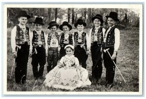 c1950's Costumes of Peasant of Kalocsa Hungary Unposted RPPC Photo Postcard