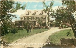 Bishop Hamilton 1920s Hand Color Tint Summer Residence Postcard 7290