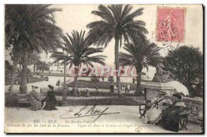 Old Postcard Nice Le Jardin Public South Railway of France Nice line in Grass...