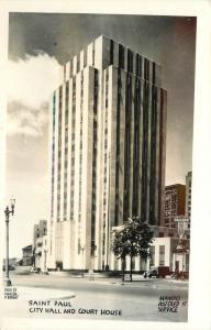 City Hall Court House 1950s St Paul Minnesota RPPC Photo Postcard 13242