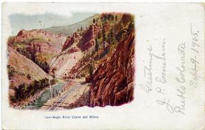 Railroad at the Eagle River Canyon Mining Area - Colorado - pm 1905