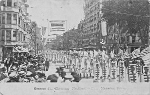 Utica NY Genesee Street Parade Sherman VP Taft Flag, Real Photo Postcard