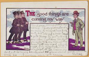 Comic-The Good things are coming my way 3 Priests walking towards man- 1907