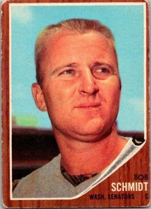 1962 Topps Baseball Card Bob Schmidt Washington Senators sk1871