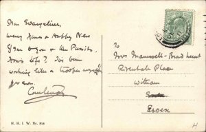 Fantasy Kitty Cats New Year Airplane Drinking Champagne c1910 Postcard