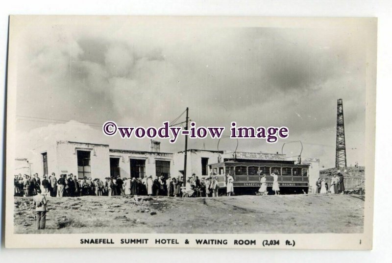 tq1996 - I.O.M. - Snaefell Summit Hotel, Tramcar, & Waiting Room - Postcard 