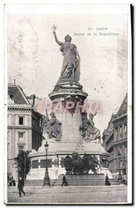 Old Postcard Paris Statue Of The Republic