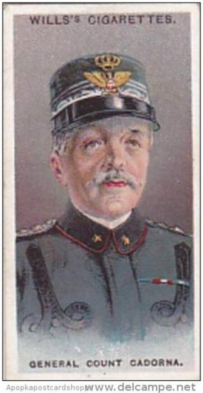 Wills Cigarette Card Allied Army Leaders No 32 General Count Cadorna