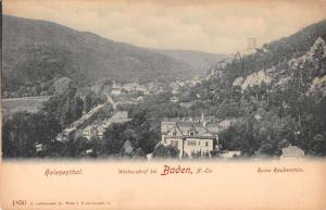 Weikersdorf Austria birds eye view Ruine Rauhenstein antique pc Y11956