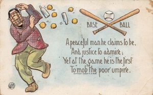 DS1/ Baseball Sports Comic Postcard c1910 Player Uniform Catcher 218