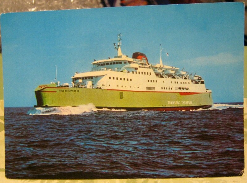 Postcard Transport Ferry MV Free Enterprise VI Townsend Thorsen Zeebrugge - unpo