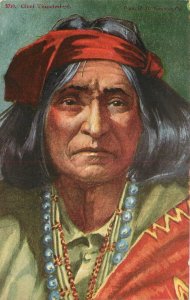 Postcard C-1910 Native American Indian Chief Thunderbird 23-12911