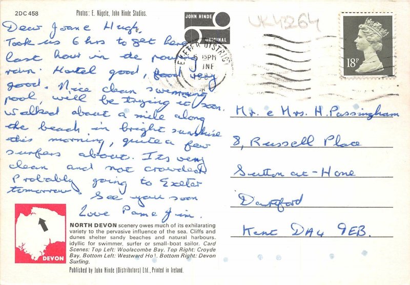 uk43264 greetings from north devon uk