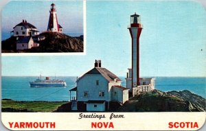 Lighthouses Split View PYarmouth Nova Scotia Canada 1963