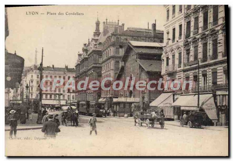 Postcard Old Lyon Place des Cordeliers