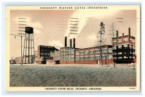 Crossett Paper Mills Factory AR Arkansas Postcard (CN8)