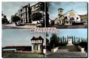 Modern Postcard Fresnes City Hall L & # 39eglise The house d & # 39arret Monu...