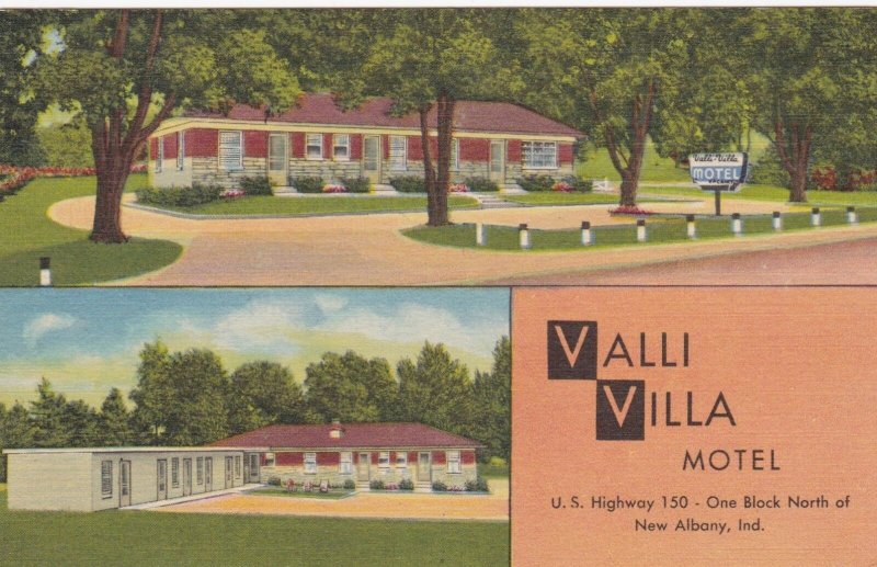 Indiana New Albany Valli Villa Motel U S Highway 150 Curteich sk1377