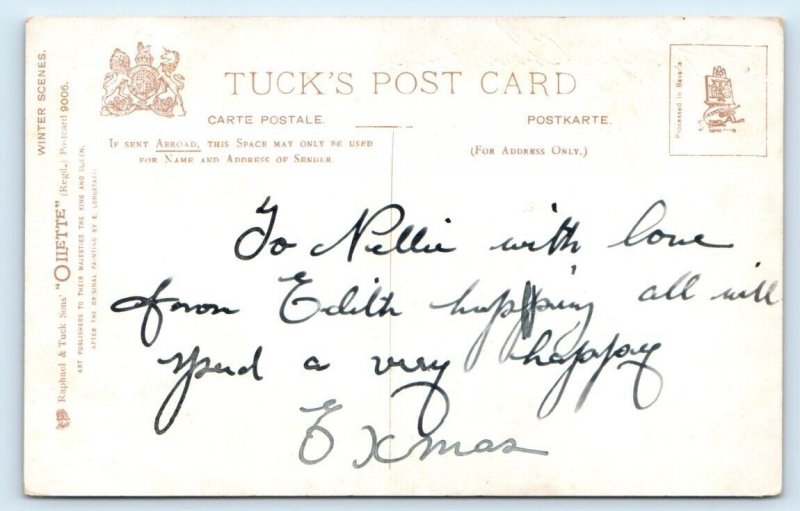TUCK Oilette ~ Christmas - Winter Scenes - Longstaffe Postcard