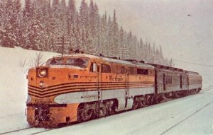 RIO GRANDE 6013 DIESEL LOCOMOTIVE THROUGH WINTER STORM, WINTER PARK, CO. 1962