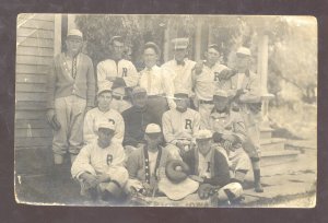 RPPC RIVERTON IOWA BASEBALL TEAM PLAYERS SPORTS VINTAGE REAL PHOTO POSTCARD