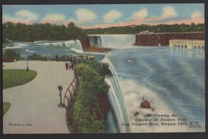 New York NIAGARA FALLS Viewing the Grandeur from Prospect Point ~ Linen