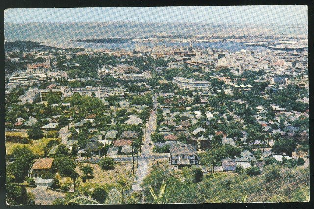 2 Aerial View National Memorial Cemetery Honolulu Hawaii from Punchbowl Postcard