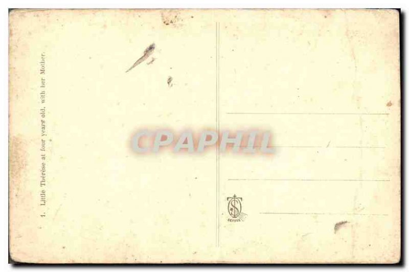 Old Postcard The small therese 4 years and mother